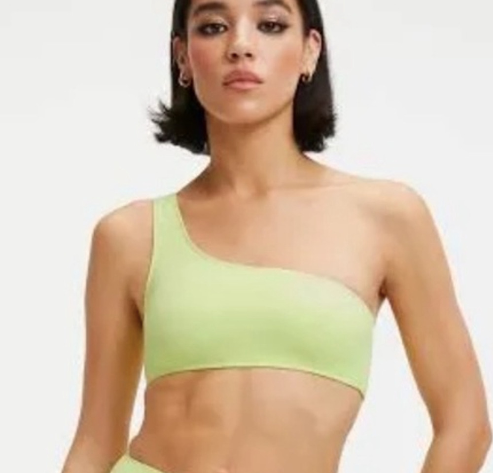 American Scuba Hot Shoulder Bikini Top Size 3 Large Swim Key Lime Green NWT